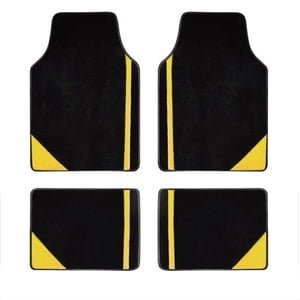 Tuqiang Car floor mats for Honda for Civic Si Soft-ultimate floor mats Suede Black and yellow