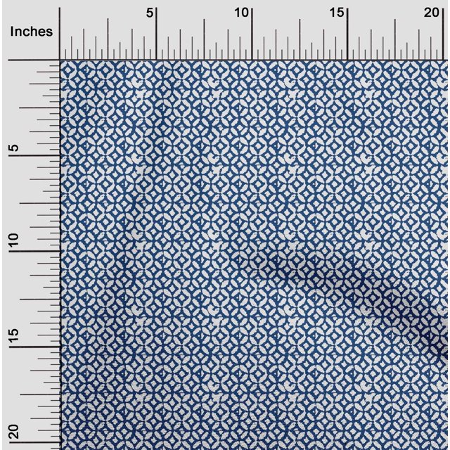 oneOone Silk Tabby Fabric Geometric Block Print Fabric By Yard 42 Inch Wide