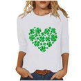 thumbnail image 2 of T-Shirt Ample à Manches Trois-Quarts et Col Rond Imprimé pour la Saint-Patrick pour Femmes, 2 of 6