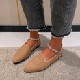 thumbnail image 2 of B91xZ Mocassins Classiques Décontractés pour Femmes Bout Rond Talon Haut Bloc, Kaki 6, 2 of 5