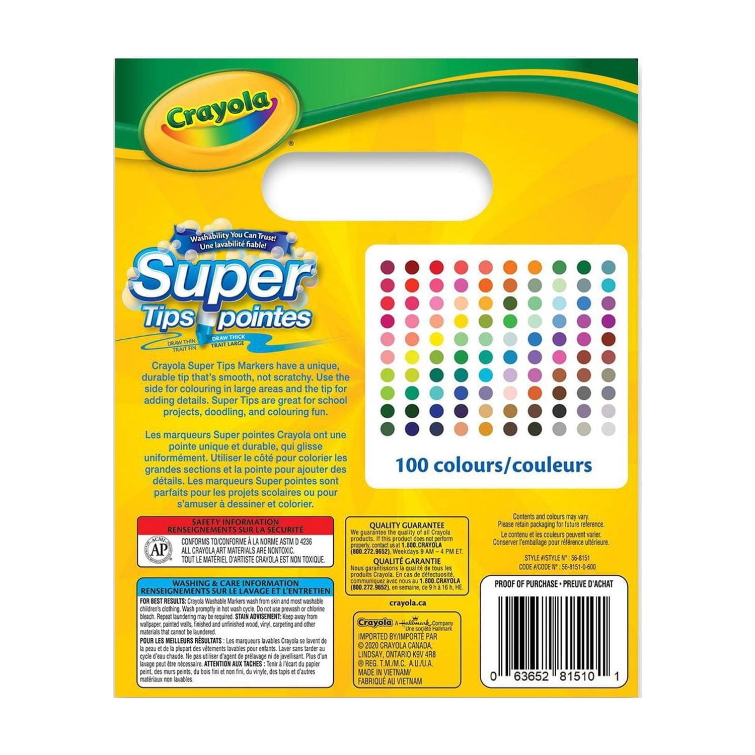 Crayola Super Tips Washable Markers, 100 Count