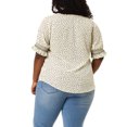 thumbnail image 3 of Agnes Orinda Women's Plus Size Blouses Pin Dots V Neck Ruffle Short Sleeve Spring Summer Boho Tops 1X White, 3 of 8