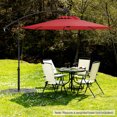 thumbnail image 4 of Gymax 10Ft Offset Hanging Umbrella Patio Outdoor w/ 32 Solar LED Lights Burgundy, 4 of 10