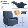 thumbnail image 4 of Recliner Chairs, Swivel Rocker Recline, Glider Recliner Nursery Chair, Recliner Chair for Adults, 360°Swivel Glider Rocking Chair for Living Room, Bedroom, Office, RV, Small Spaces, Linen, 4 of 7