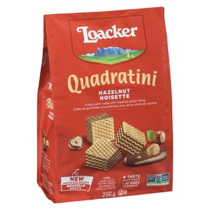 Loacker Quadratini Wafer Bite de noisettes de taille Cookies cuits 250GR