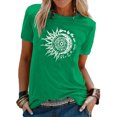 thumbnail image 1 of MAWCLOS Ladies Tops Sunflower Print T Shirt Short Sleeve Tee Fashion Work Crew Neck Top Green 4XL, 1 of 3