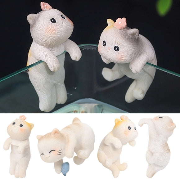 Creative Cartoon Small Animal Cat Fish Tank Landscaping Micro Resin Flower Pot Climbing Tank Decorative Small Ornamentsornament hanger