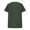 thumbnail image 4 of Timegard Hauts Grande Taille pour Femmes Col Rond Manches Courtes Bouton Blouse Légère Décontractée Ample Hauts, 4 of 5