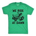 thumbnail image 1 of Mens We Ride At Dawn T Shirt Funny Sarcastic Lawn Mower Grass Cutting Joke Tee for Guys (Heather Green) - M, 1 of 3