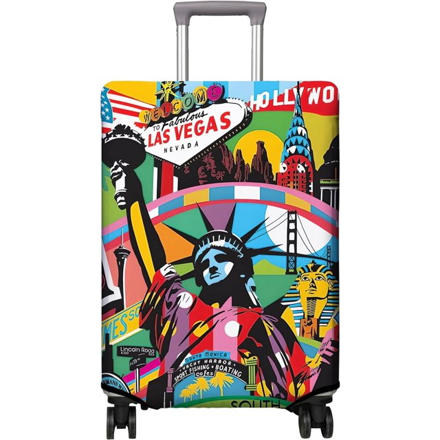 Travel Luggage Cover Suitcase Protector Fits 18-32 Inch Luggage Wheel Covers Patterned Travel Related Items Flower Luggage Protector Elastic Luggage Anti-scratch Suitcase Cover L