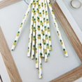 thumbnail image 3 of Disposable Drinking Fruit Paper Straws, Pack 100 Pineapple, 3 of 5