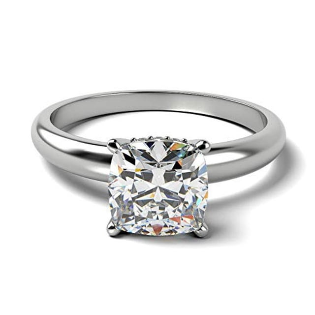 2,12 Ct Excellente Ronde Bagues de Mariage Diamond pour les Femmes Solide 950 Platine