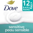 thumbnail image 2 of Dove Beauty Bar 1/4 Moisturizing Cream Fragrance-Free Sensitive, 106 g (12 bars), 2 of 5