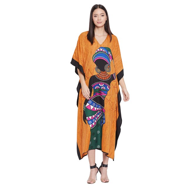 Robe Maxi pour Femmes en Polyester, Caftans, Robe Ample, Grande Taille, Manches Kimono, Long Kaftan, Robes de Soirée, Kaftan Décontracté d'Été