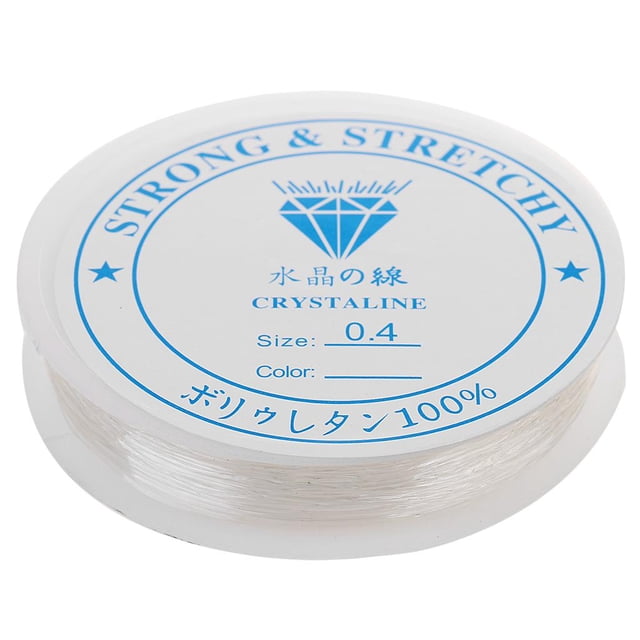 veasfak 10m Elastic Textile Threads Clear Stretch Cord for Jewelry Making - Clear, 0.4mm