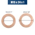 thumbnail image 3 of Unique Bargains 15mm Inner Dia Copper Crush Washers Car Flat Sealing Plate Gaskets Rings 10pcs, 3 of 3