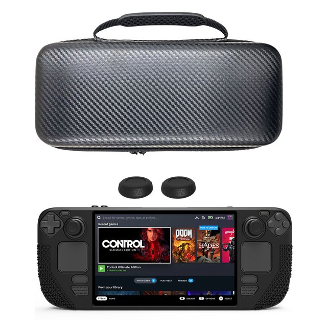 Suitable for Steam Deck Protective Box Set, with Carrying bag and Silicone Protective Shell, Game Console Joystick Keycap Accessories