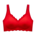 thumbnail image 4 of Women's Seamless Wireless Bra - Full Coverage, Padded, V Neck, Nylon Spandex, Comfortable Daily & Sleepwear, 4 of 6