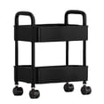 thumbnail image 1 of Todaioua 2-Tier Plastic Rolling Utility Cart with Handle, Multi-Functional Storage Trolley for Office, Living Room, Kitchen, Movable Storage Organizer with Wheels, Black, 1 of 6