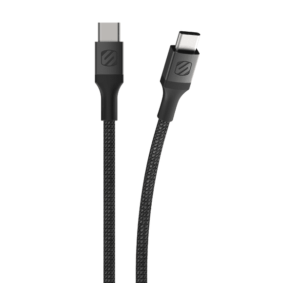 Câble tressé de recharge et synchronisation de première qualité Scosche CCB10-SP Strikeline USB-C à USB-C 10 pi - gris spatial