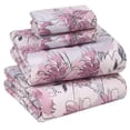 thumbnail image 1 of RUVANTI Draps 100 % Coton – Literie Percale Grand Lit, Design Floral Rafraîchissant et Respirant, Durable avec une Sensation Nette, Douce et Confortable, Poche de 16 Pouces, Ensemble 4 Pcs, Floral Lilas, 1 of 6