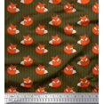 thumbnail image 1 of Soimoi Green Velvet Fabric Fox Stripe Fabric Prints By Yard 60 Inch Wide, 1 of 3