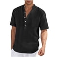 thumbnail image 2 of Styesk T-Shirts pour Homme Mode Ample Décontracté Poches Ventilées Bouton Col Montant Manches Courtes, 2 of 8