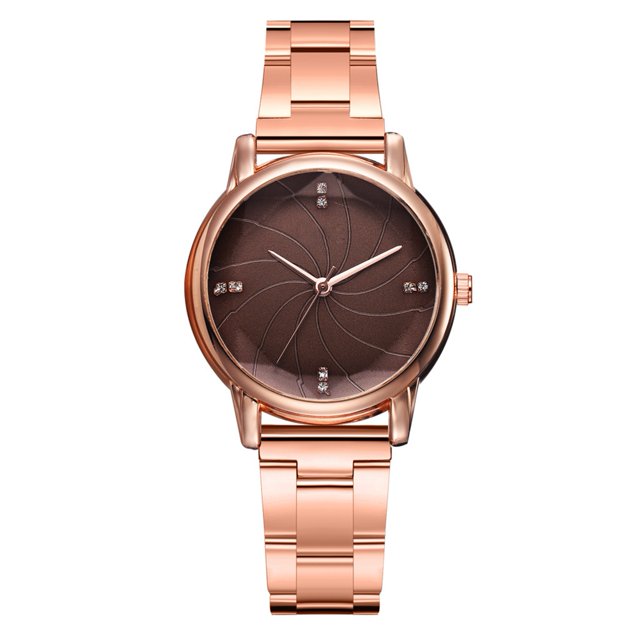 XYCCA Montre à Quartz de Mode Style Simple Montre-Bracelet Décontractée (Or Rose+marron)-081601