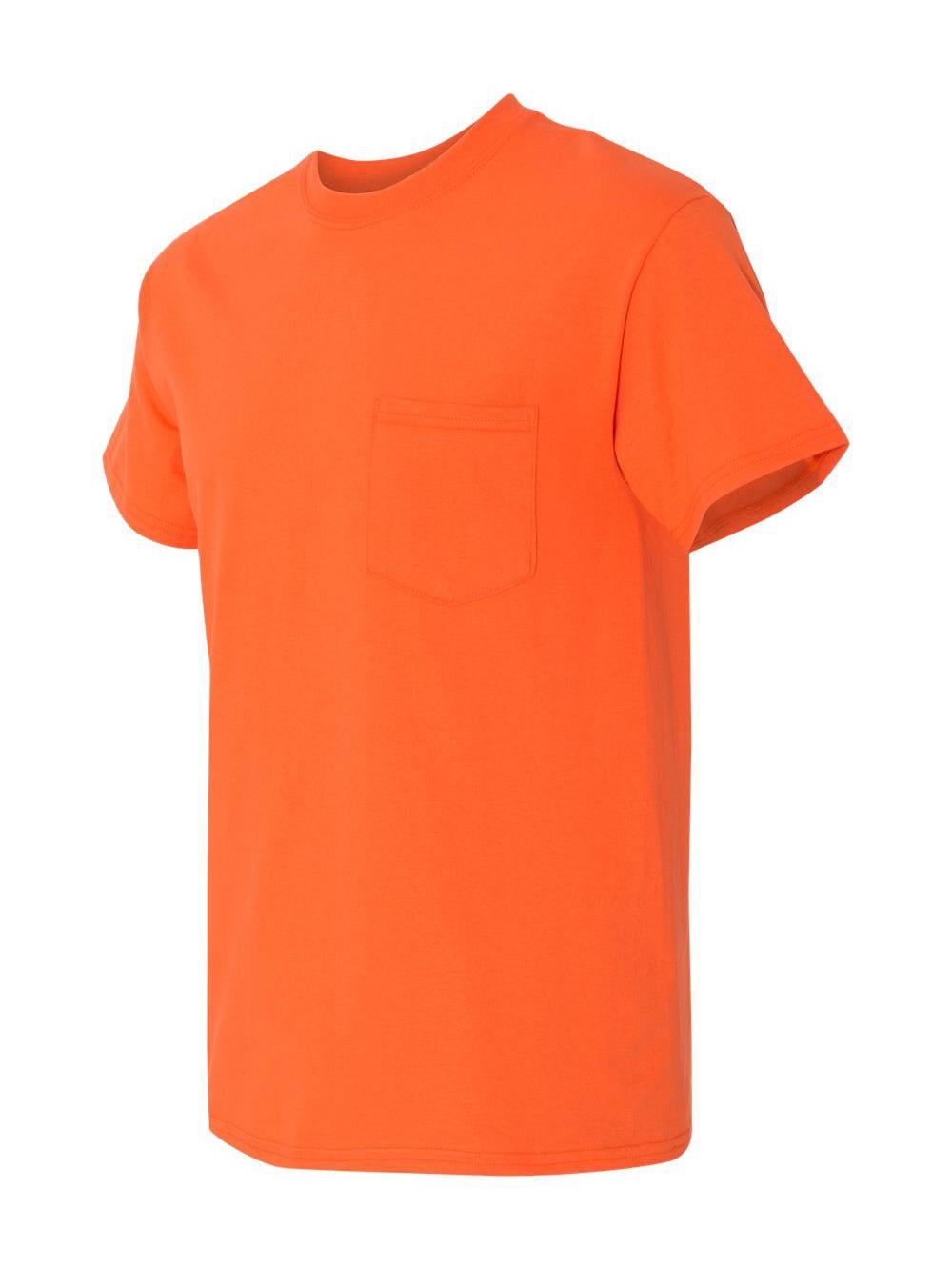 Gildan - T-Shirt à Poche en Coton Épais - 5300 - Orange - Taille : 2TG