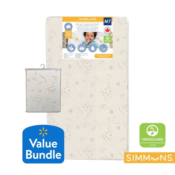 Ensemble matelas et protège-matelas pour berceau bébé Simmons Organic Sleep Bundle