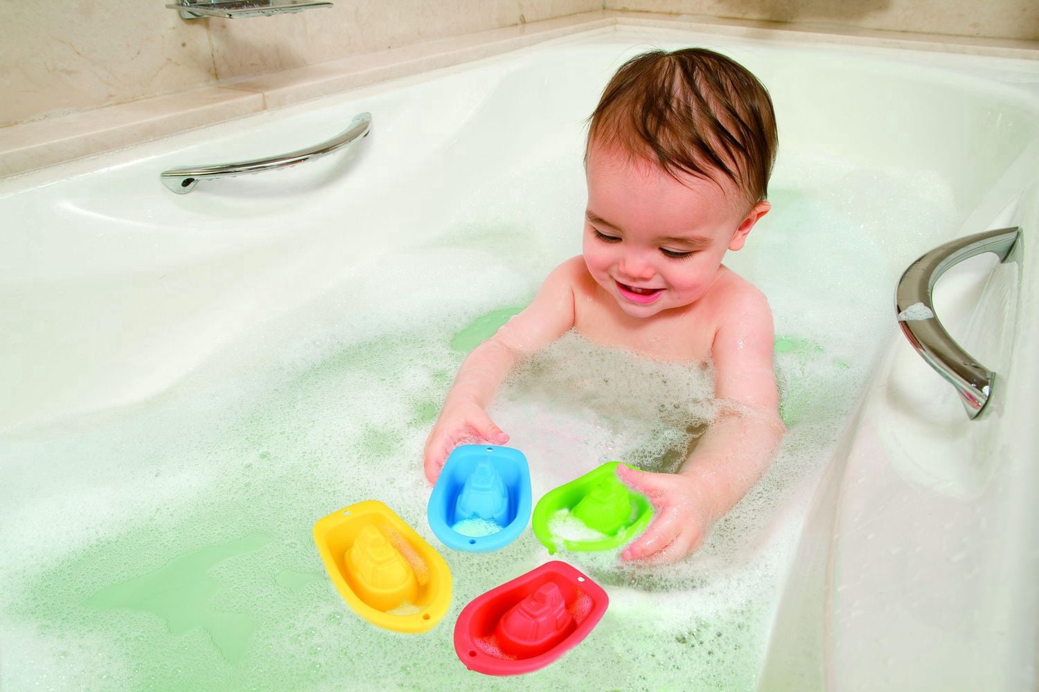 Bateaux empilables Jouet de bain kid connection 7 pièces