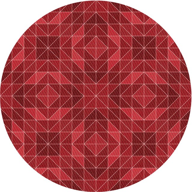 Ahgly Company Machine Washable Indoor Round Transitional Red Area Rugs, 6' Round