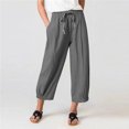 thumbnail image 1 of RKSTN Womens Pants Casual Loose Solid Color Pockets Elastic Waist Comfortable Ankle-Length Pants Loose Comfortable Pants, 1 of 5