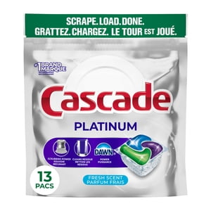 Cascade Platinum Laveurs de vaisselle, Détergents de lave-vaisselle, Savon détergent, frais 13CT