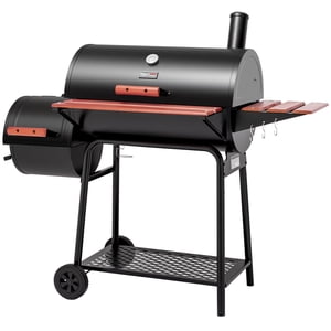 Royal Gourmet CC1830W 30-Inch Grille de charbon avec table latérale peinte en bois et table avant, BBQ Fumeurs Grill avec 811 Area de grillage pour l'événement Barbecue extérieur, Noir