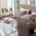 thumbnail image 1 of Bedding Sheet Set Washed Cotton Linen Like Textu Breathable Durable Soft Comfy (Dark Orange Queen), 1 of 6