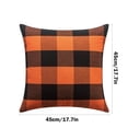 thumbnail image 4 of Feltree Housses de Coussin à Carreaux en Polyester Lin pour Décoration d'Automne Orange, 4 of 7