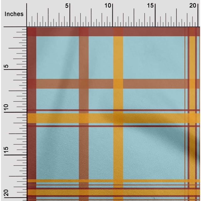 oneOone Polyester Lycra Fabric Madras Check Print Fabric By The Yard 56 Inch Wide