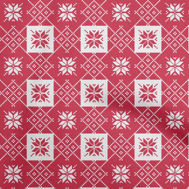 oneOone Polyester Spandex Red Fabric Geometric Sewing Craft Projects Fabric Prints By Yard 56 Inch Wide