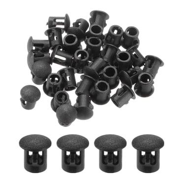 Uxcell 64Pcs 8mm(5/16') Black Round Hole Plugs Nylon Plastic Flush Type Hole Plug Insert End Cap for Locking Hole Tube