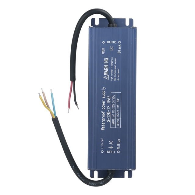 Tignapoo Alimentation DEL Étanche IP67 pour l'Extérieur 12 V 120 W avec Court-Circuit, Surcharge, Protection contre les Surtensions pour Enseignes, Bandes Lumineuses et Présentoirs