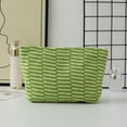thumbnail image 1 of EGNMCR Closet Organizers and Storage Woolen Knitted Bag Striped Color-blocked Cosmetic Bag Pattern Cosmetic Bag Portable Cosmetic Bag Ins-style Pencil Case Polyester makeup pouch, 1 of 8