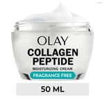 Olay Collagen Peptide Face Moisturizer, Firming Face Cream, Fragrance-Free, Non-Greasy - Hydrating, Anti-Aging, Anti-Wrinkle, Plumping Skin Care 50 mL