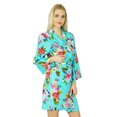 thumbnail image 4 of Bimba Peignoir Court Uni pour Femmes avec Ceinture, Modal Doux en Coton, Enveloppant, Rond, Uni, 4 of 7
