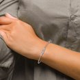 thumbnail image 4 of Diamond2Deal 925 Sterling Silver Rhodium-plated D/C Beaded Cuff Bangle for Women, 4 of 6