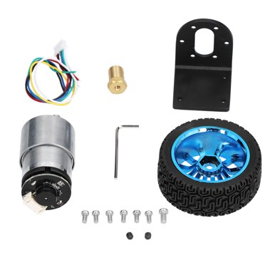 Ensemble de moteurs d'encodeur, moteurs à engrenages CC à arbre CW CCW avec roue de support, pour voiture d'équilibre DC12V(1590RPM)