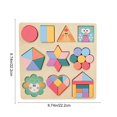thumbnail image 3 of YiJuHui 1pcs Educational Wooden Geometry Puzzle Board, Shape Sorter Building Blocks, Montessori Learning Toy for Toddlers, Brain Teaser STEM Activity, Gift, 3 of 6