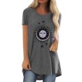 thumbnail image 3 of T-shirt Décontracté pour Femmes à Imprimé, Col Rond, Coupe Ample, Manches Courtes, Haut Blouse Chandail, 3 of 5
