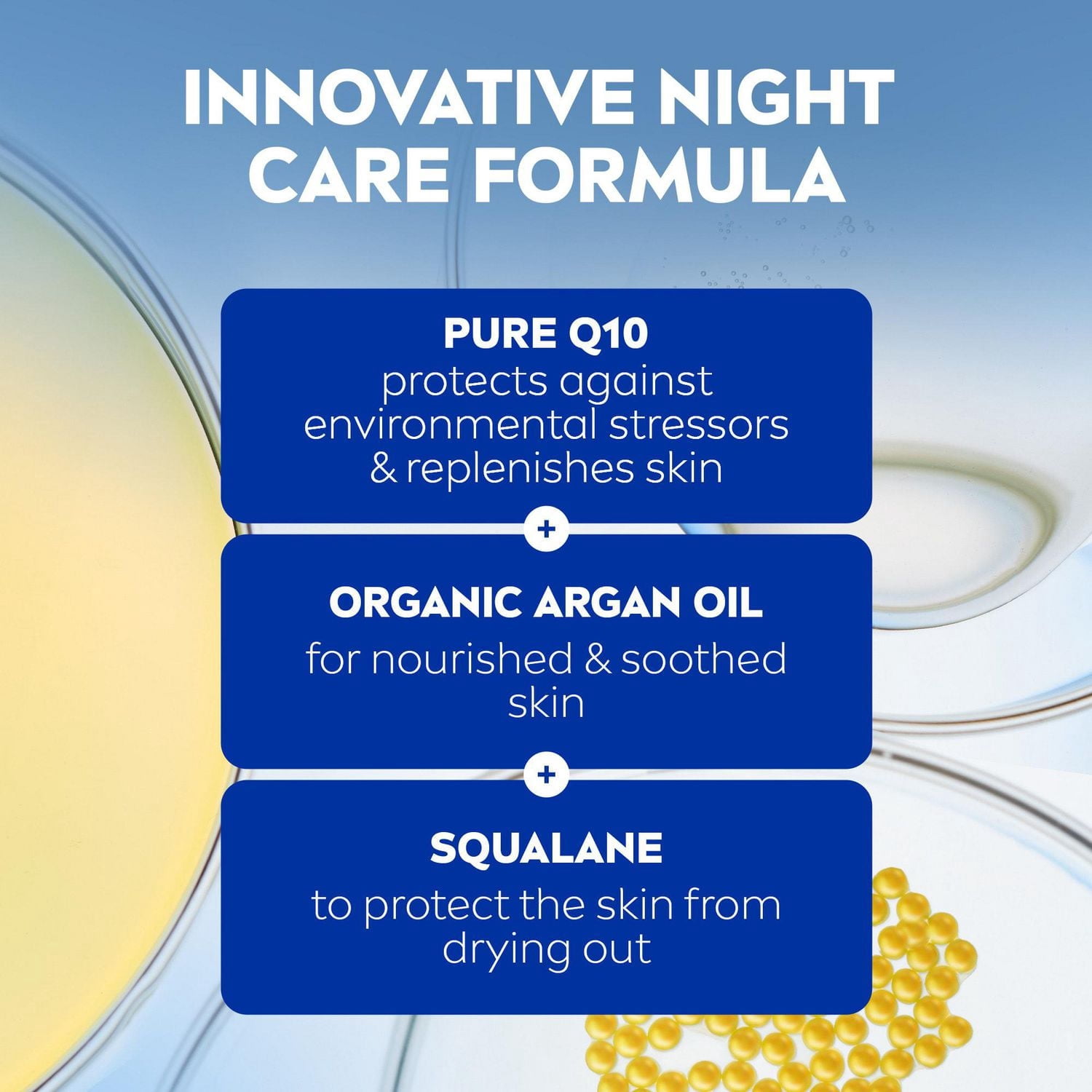 NIVEA Q10 Crème de Nuit pour le Visage Anti-Rides Réhydratante, Peaux Sèches à Très Sèches