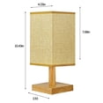 thumbnail image 2 of TopLLC Table Lamp For Bedroom 3 Way Dimmable Nightstand Lamp With Round Flaxen Fabric Shade For Living Room Office Dorm, Solid Wood, LED Bulb Included, 2 of 7